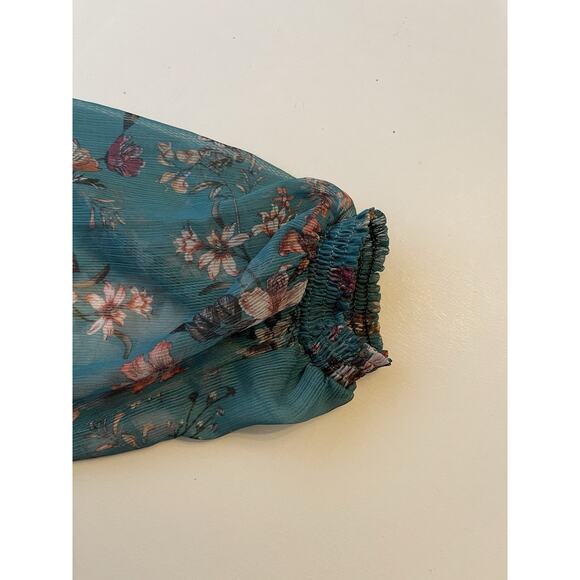 Anthropologie Maeve Women’s Small Turquoise Long Sleeved Mini Dress Boho - Picture 7 of 8